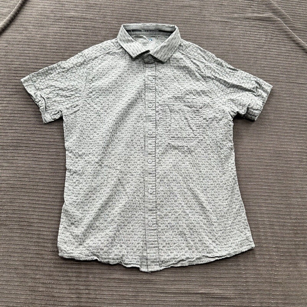 Kuhl Provok Shirt Men Small Gray Cotton Short Sleeve Outdoors Hiking Fishing.